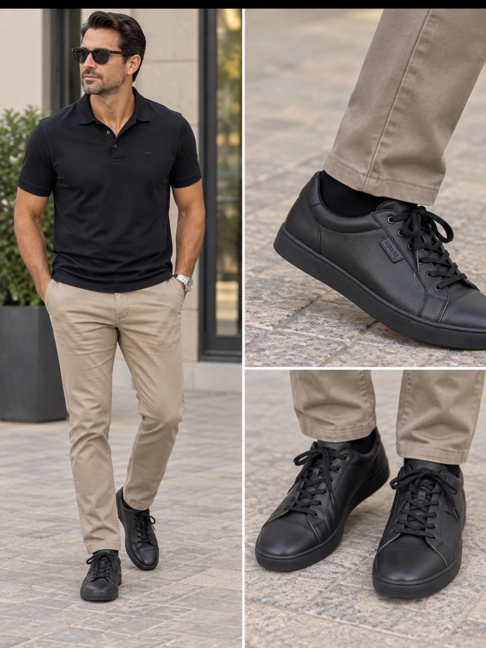 Coach Black Leather Low-Top Sneakers